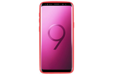 BAOHU Softcase Telefoonhoesje - Geschikt voor Samsung Galaxy S9 Hoesje met Ring Houder Rood