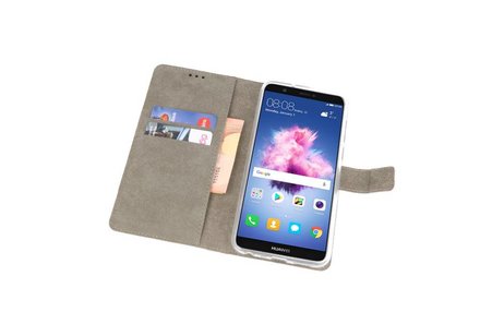 Huawei P Smart Hoesje Kaarthouder Book Case Telefoonhoesje Wit