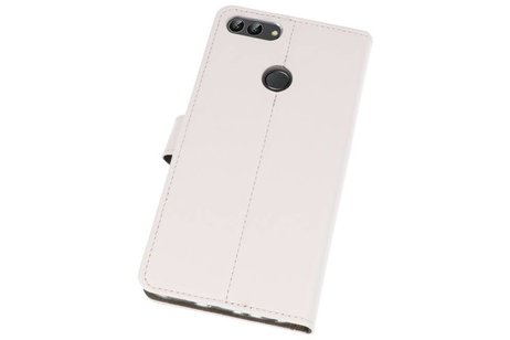 BAOHU Hoesje Geschikt voor de Huawei P Smart - Kaarthouder Book Case Telefoonhoesje - Wit