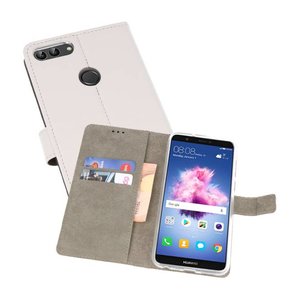 Huawei P Smart Hoesje Kaarthouder Book Case Telefoonhoesje Wit