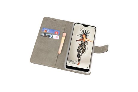 Hoesje Geschikt voor de Huawei P20 - Kaarthouder Book Case Telefoonhoesje - Zwart