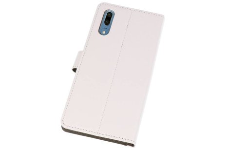 Hoesje Geschikt voor de Huawei P20 - Kaarthouder Book Case Telefoonhoesje - Wit