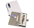 BAOHU Hoesje Geschikt voor de Huawei P20 - Kaarthouder Book Case Telefoonhoesje - Wit