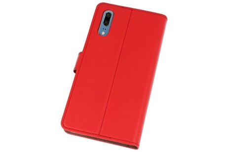BAOHU Hoesje Geschikt voor de Huawei P20 - Kaarthouder Book Case Telefoonhoesje - Rood