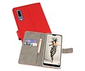 BAOHU Hoesje Geschikt voor de Huawei P20 - Kaarthouder Book Case Telefoonhoesje - Rood