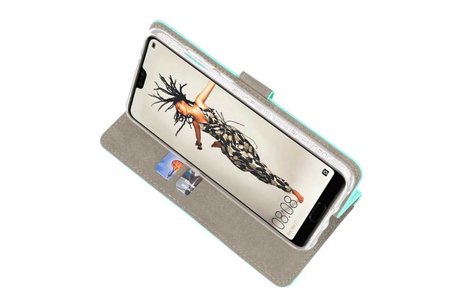 BAOHU Hoesje Geschikt voor de Huawei P20 - Kaarthouder Book Case Telefoonhoesje - Groen