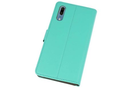 Huawei P20 Hoesje Kaarthouder Book Case Telefoonhoesje Groen