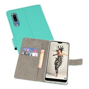BAOHU Hoesje Geschikt voor de Huawei P20 - Kaarthouder Book Case Telefoonhoesje - Groen