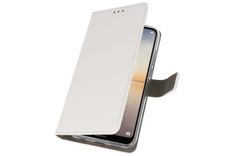 BAOHU Hoesje Geschikt voor de Huawei P20 Lite - Kaarthouder Book Case Telefoonhoesje - Wit