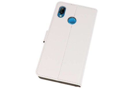 BAOHU Hoesje Geschikt voor de Huawei P20 Lite - Kaarthouder Book Case Telefoonhoesje - Wit