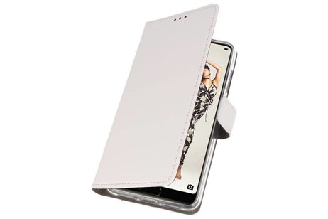 BAOHU Hoesje Geschikt voor de Huawei P20 Pro - Kaarthouder Book Case Telefoonhoesje - Wit