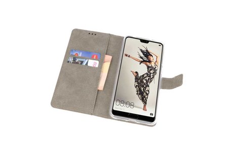 Huawei P20 Pro Hoesje Kaarthouder Book Case Telefoonhoesje Wit