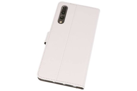 BAOHU Hoesje Geschikt voor de Huawei P20 Pro - Kaarthouder Book Case Telefoonhoesje - Wit