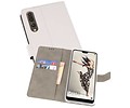 BAOHU Hoesje Geschikt voor de Huawei P20 Pro - Kaarthouder Book Case Telefoonhoesje - Wit