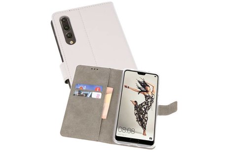 Huawei P20 Pro Hoesje Kaarthouder Book Case Telefoonhoesje Wit