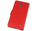 BAOHU Hoesje Geschikt voor de Nokia 2 - Kaarthouder Book Case Telefoonhoesje - Rood