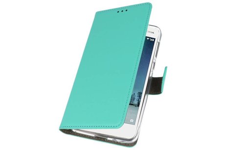 BAOHU Hoesje Geschikt voor de Nokia 2 - Kaarthouder Book Case Telefoonhoesje - Groen