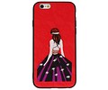 BAOHU Prinses Borduurwerk - Hoesje Geschikt voor iPhone 6 Hoesje Rood