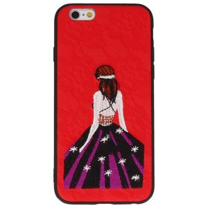 Prinses Borduurwerk iPhone 6 Hoesje Rood