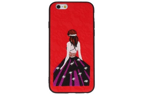 BAOHU Prinses Borduurwerk - Hoesje Geschikt voor iPhone 6 Hoesje Rood