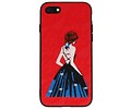 BAOHU Prinses Borduurwerk - Hoesje Geschikt voor iPhone 8 / 7 Hoesje Rood