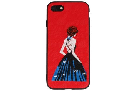 Prinses Borduurwerk iPhone 8 / 7 Hoesje Rood