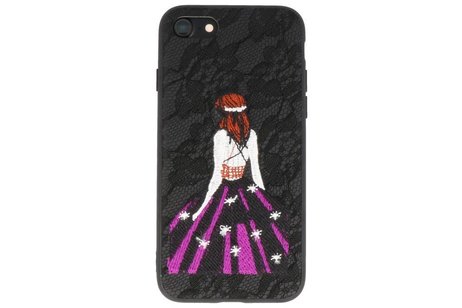 Prinses Borduurwerk iPhone 8 / 7 Hoesje Zwart