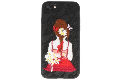 Prinses Borduurwerk iPhone 8 / 7 Hoesje Zwart