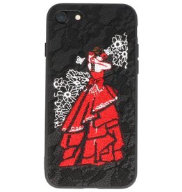BAOHU Prinses Borduurwerk iPhone 8 / 7 Hoesje Zwart