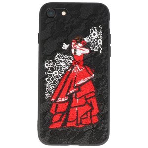 Prinses Borduurwerk iPhone 8 / 7 Hoesje Zwart