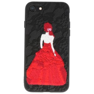 BAOHU Prinses Borduurwerk - Hoesje Geschikt voor iPhone 8 / 7 Hoesje Zwart
