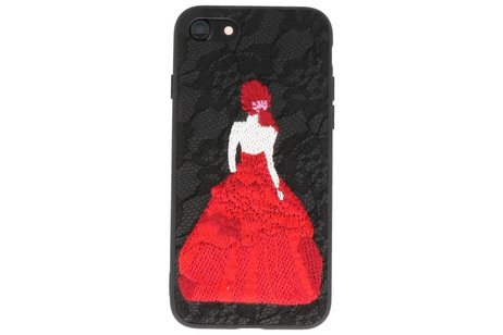 BAOHU Prinses Borduurwerk - Hoesje Geschikt voor iPhone 8 / 7 Hoesje Zwart