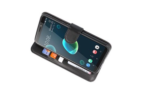 BAOHU Wallet Cases Hoesje Geschikt voor HTC Desire 12 Plus - Zwart