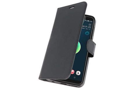 BAOHU Wallet Cases Hoesje Geschikt voor HTC Desire 12 Plus - Zwart