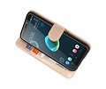 BAOHU Wallet Cases Hoesje Geschikt voor HTC Desire 12 Plus - Goud