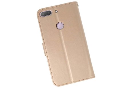 Wallet Cases Hoesje voor HTC Desire 12 Plus Goud