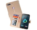 Wallet Cases Hoesje voor HTC Desire 12 Plus Goud