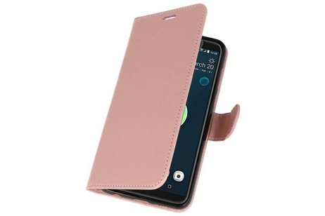 BAOHU Wallet Cases Hoesje Geschikt voor HTC Desire 12 Plus - Roze