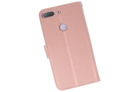 BAOHU Wallet Cases Hoesje Geschikt voor HTC Desire 12 Plus - Roze