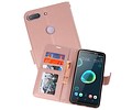 BAOHU Wallet Cases Hoesje Geschikt voor HTC Desire 12 Plus - Roze
