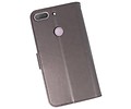 BAOHU Wallet Cases Hoesje Geschikt voor HTC Desire 12 Plus - Grijs