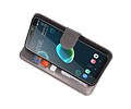 BAOHU Wallet Cases Hoesje Geschikt voor HTC Desire 12 Plus - Grijs