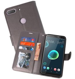 BAOHU Wallet Cases Hoesje voor HTC Desire 12 Plus Grijs