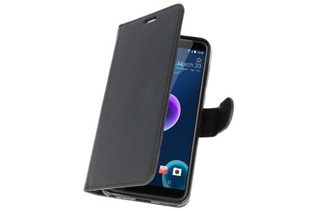 BAOHU Wallet Cases Hoesje Geschikt voor HTC Desire 12 - Zwart
