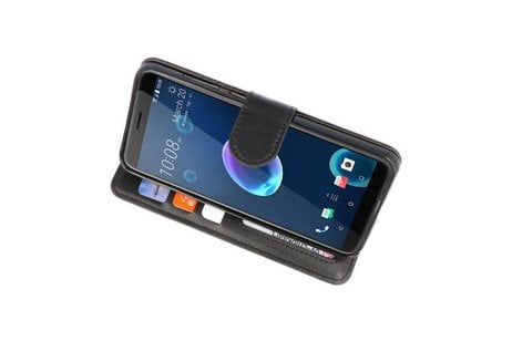 BAOHU Wallet Cases Hoesje Geschikt voor HTC Desire 12 - Zwart