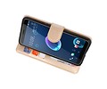 BAOHU Wallet Cases Hoesje Geschikt voor HTC Desire 12 - Goud