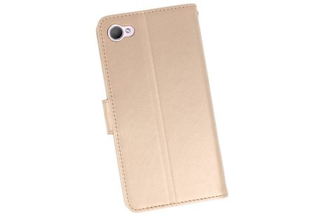 BAOHU Wallet Cases Hoesje Geschikt voor HTC Desire 12 - Goud