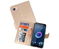 BAOHU Wallet Cases Hoesje Geschikt voor HTC Desire 12 - Goud