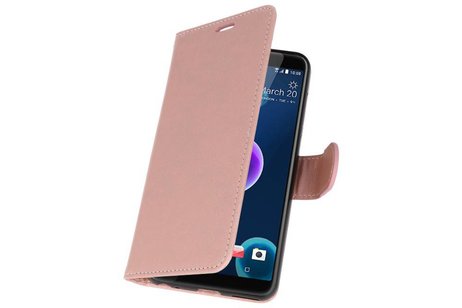 Wallet Cases Hoesje voor HTC Desire 12 Roze