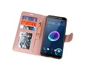 BAOHU Wallet Cases Hoesje Geschikt voor HTC Desire 12 - Roze